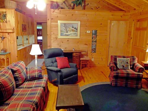 Living Room Riverbend Cabin Rental